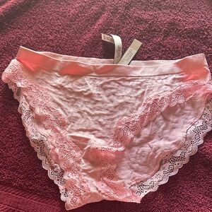 Victoria's Secret Pink Lace-Trim Bikini Panty